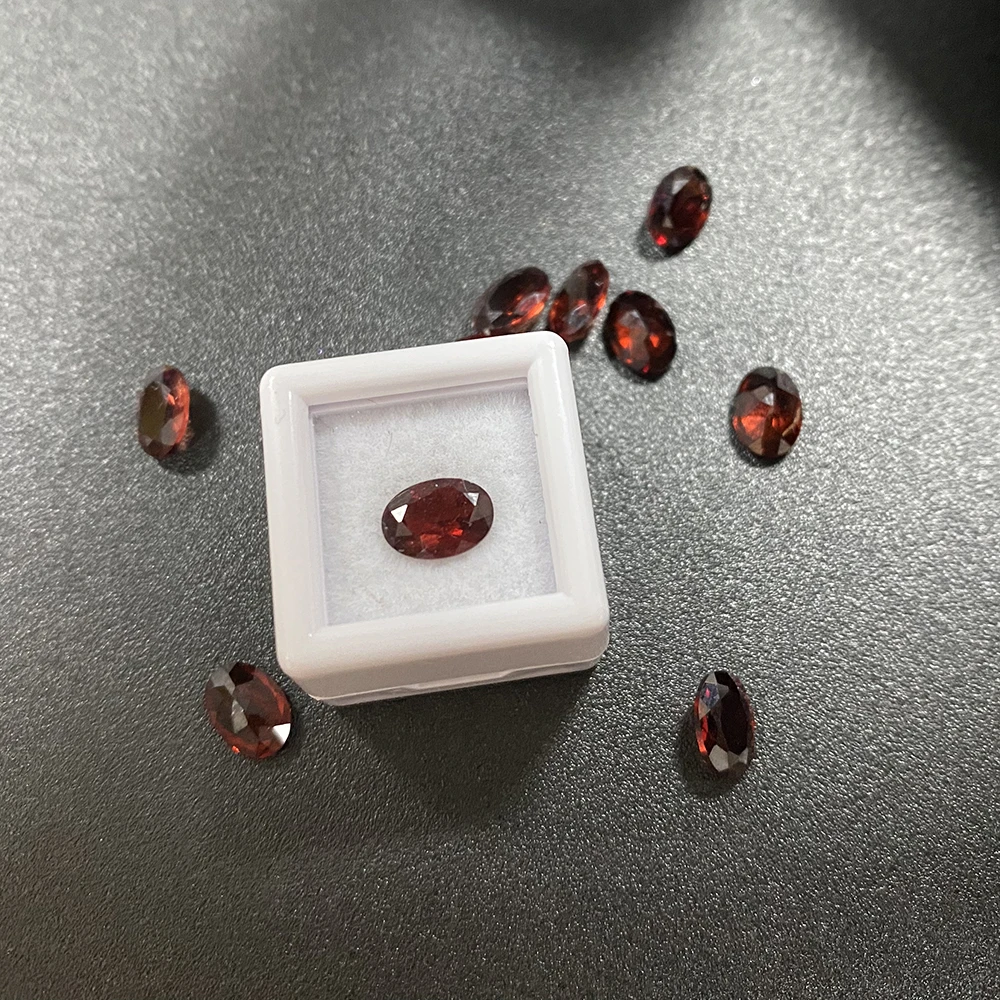 HOYON Natural Stone Oval Cut 7X5mm 0.8Ct Loose Gemstone Garnet For Ring Earring Jewelry Making Accessories