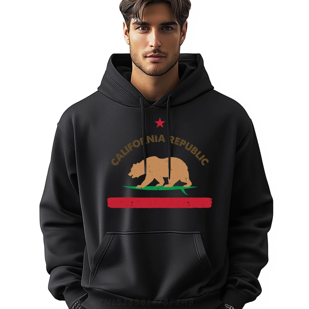 

California Republic Surfing Surfer Bear Hoodies Gift Idea Cool Sweatshrt Graphic Graphic Round Collar Coat Long Sleeve