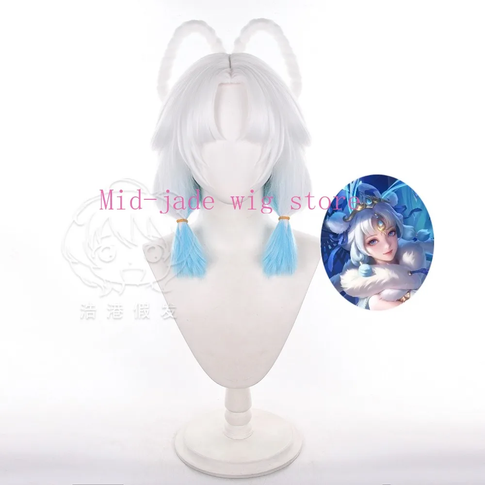 Honor of Kings Hanyu Ningge Cosplay Wig Realistic Scalp Detachable Hair Bun Bow Accessory Character Hairpiece