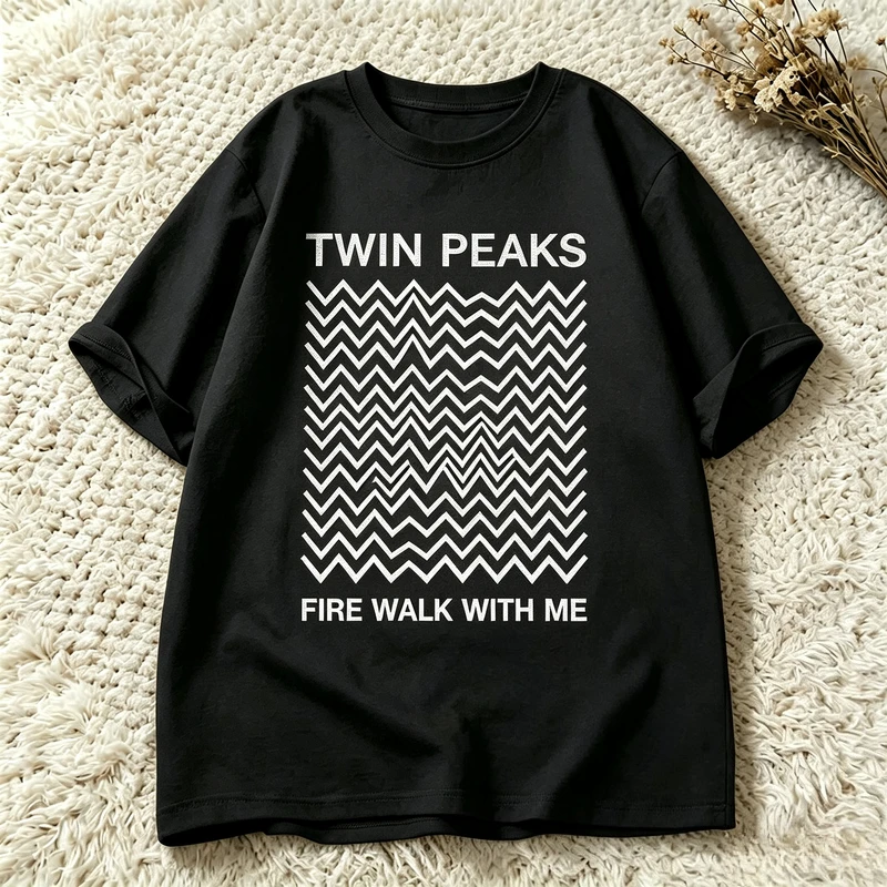 Twin Peaks Fire Walk with Me Graphic T Shirt Men Women O Neck Short Sleeve Retro Tv Show Casual Tee Cotton Fashion Y2k Top