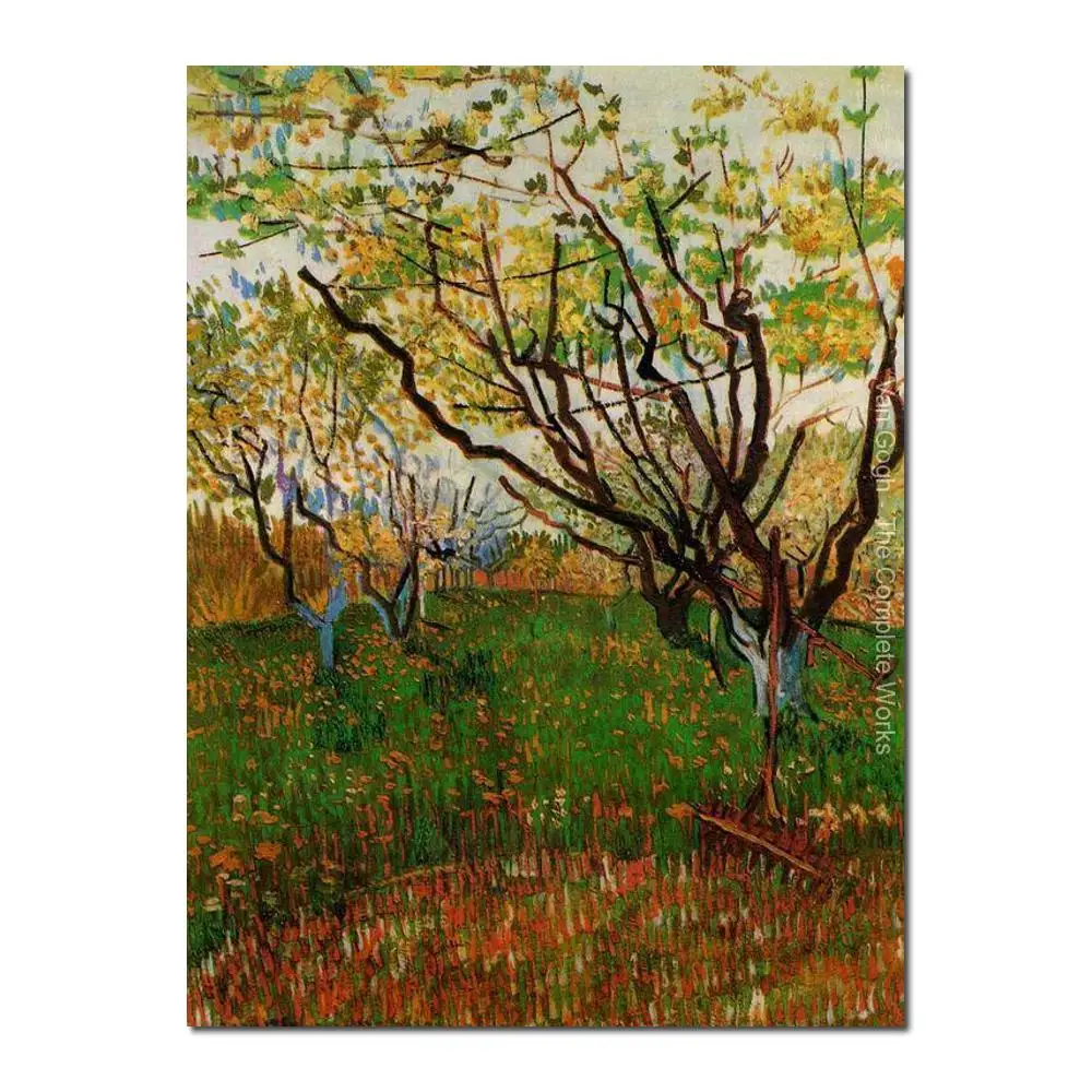 

Trees Canvas Art Orchard in Blossom of Vincent Van Gogh Oil Paintings Reproduction Hand-painted Modern Artwork for Bedroom