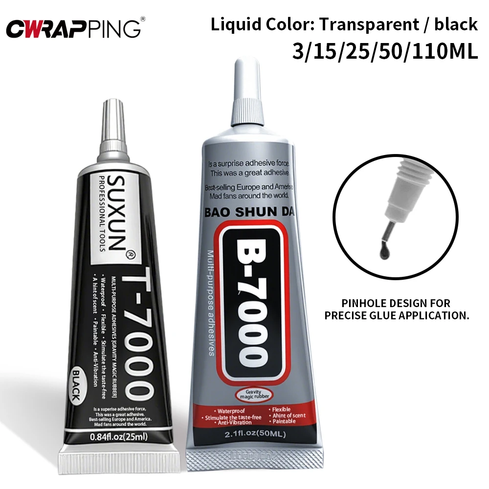 Home T7000 Glue 15ML 50ML 110ML Multi Purpose Adhesive for Cell Phone Watch Repair Glass Plastic DIY Craft Strong Bond
