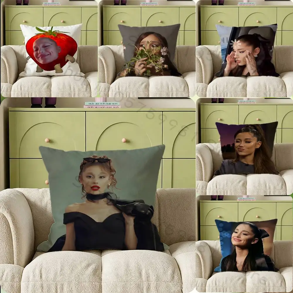 Cute A-Ariana G-Grande Print Throw Pillow Cover Square Cushion Case for Living Room Bedroom Decor