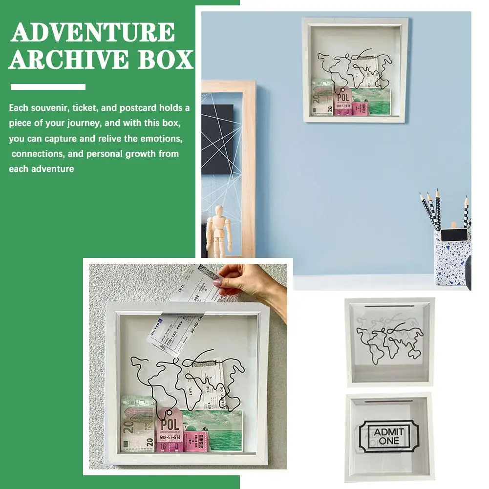 Mappa Adventure archivio Box cartolina Souvenir Storage Ticket Frame Box Photo Map Home Storage decorazione scatola di deposito Box Box M5f4