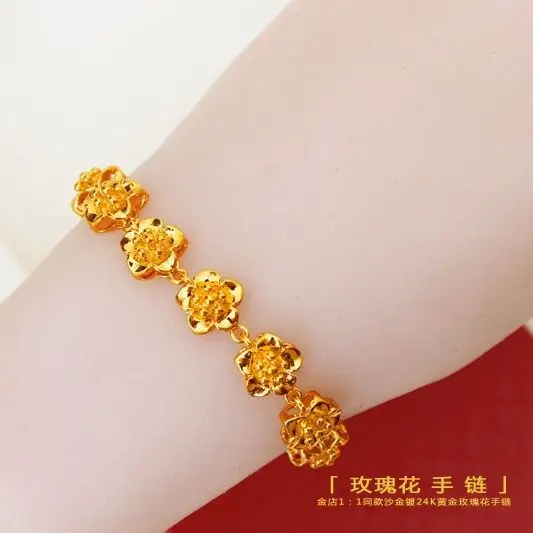 Like real  Hong Kong Duty Free Gold Women\'s 24 Bracelet New Year Fish For Girlfriend And Mother\'s First Jewelry Gift