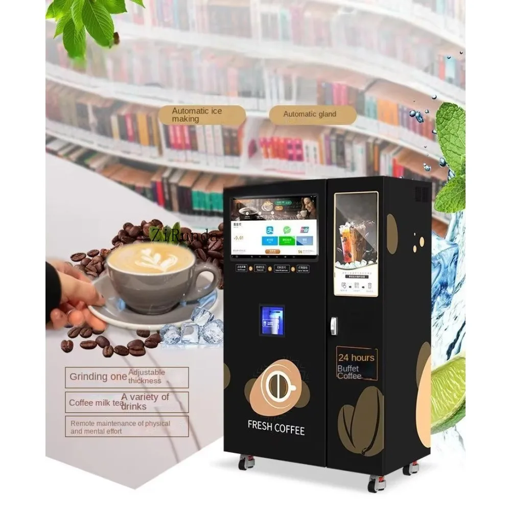 Distributore automatico di caffè espresso intelligente appena macinato, distributore di bevande