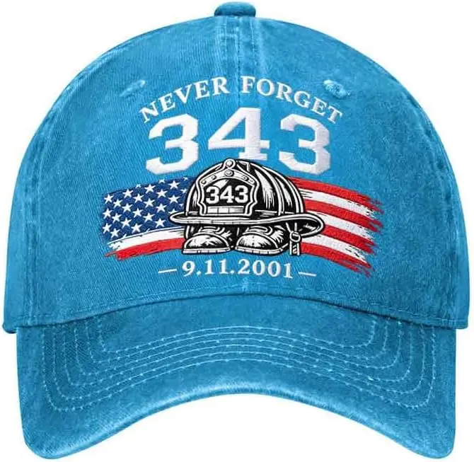 Customization Never Forget 343 Hat 9.11 Firefighter Memorial Hat.September 11 2001 Patriotic Firefighter USA Flag Cap