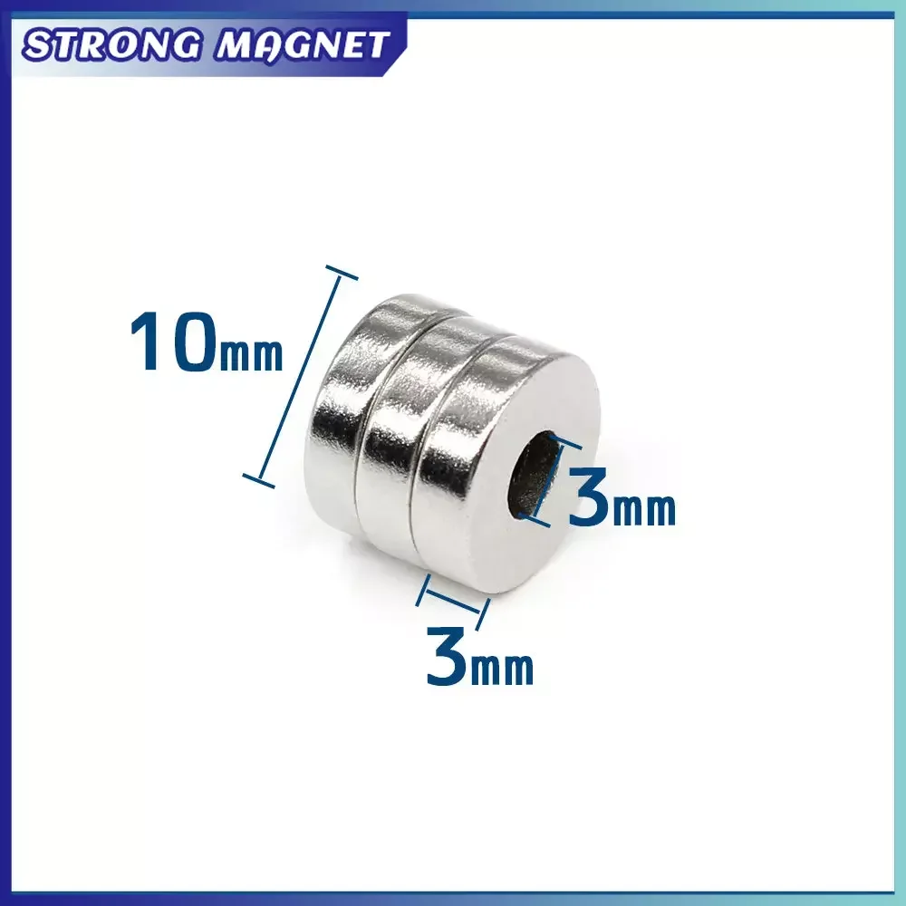 

10/20/50/100/300PCS 10x3-3 Round Countersunk Neodymium Magnet 10x3 Hole 3mm N35 Powerful Strong Magnets 10*3-3 mm 10*3