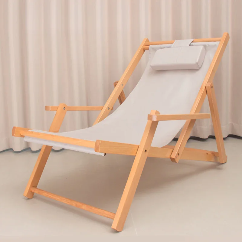 Solid Wood Outdoors Beach Chair Fold Recliner Balcony Home Beach Chair Camp Out Tourist Garden Furniture Sillas De Comedor FYBC