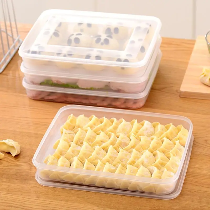 Küche Knödel Container Hause Transparent Gefrorene Knödel Obst Box Kühlschrank Frische-halten Box Lebensmittel Gefrierschrank Lagerung Box
