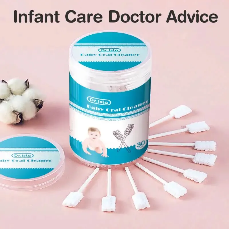 30/60pcs Baby Oral Cleaning Stick Disposable Cleaner Milk Teeth Gauze Toothbrush Baby Tongue Washing For Newborn Oral Care