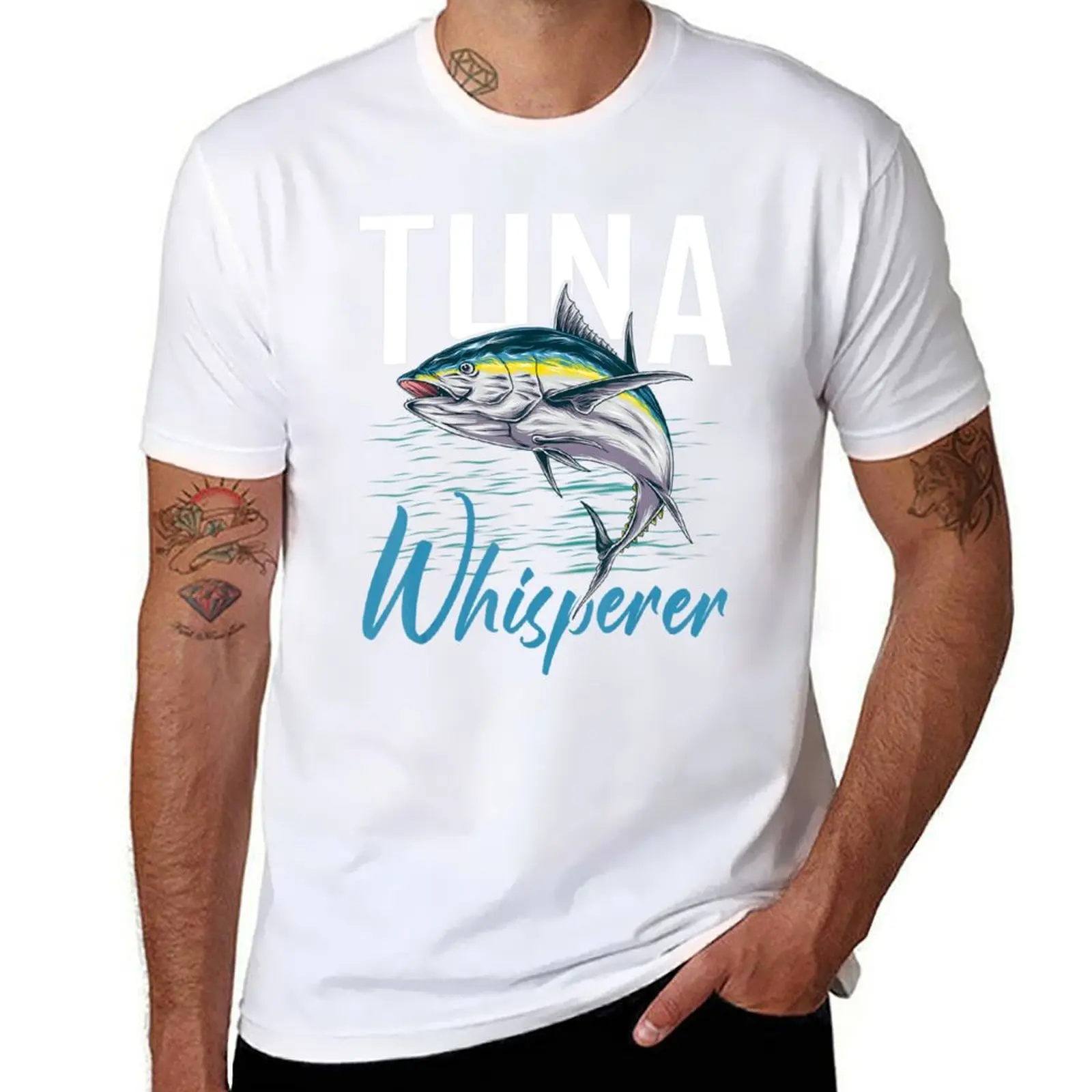 Whisperer Clothing Fishing Deep Sea Tuna Tuna T-Shirt Trendy Pattern T-Shirt for Men