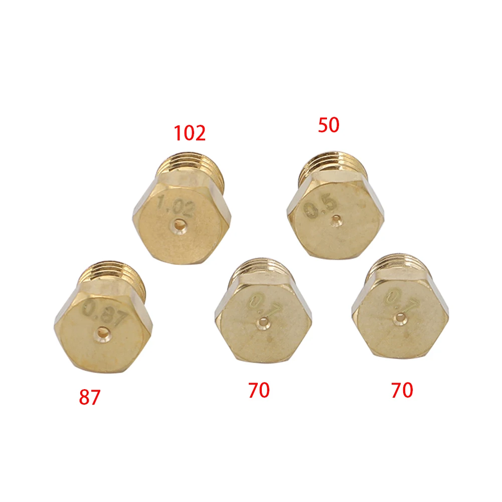 5 PCS LLPG Gas Jet Set Water Heater Burner Jet Universal Hob Injectors Propane Nozzle Conversion Kit50 70 87 102