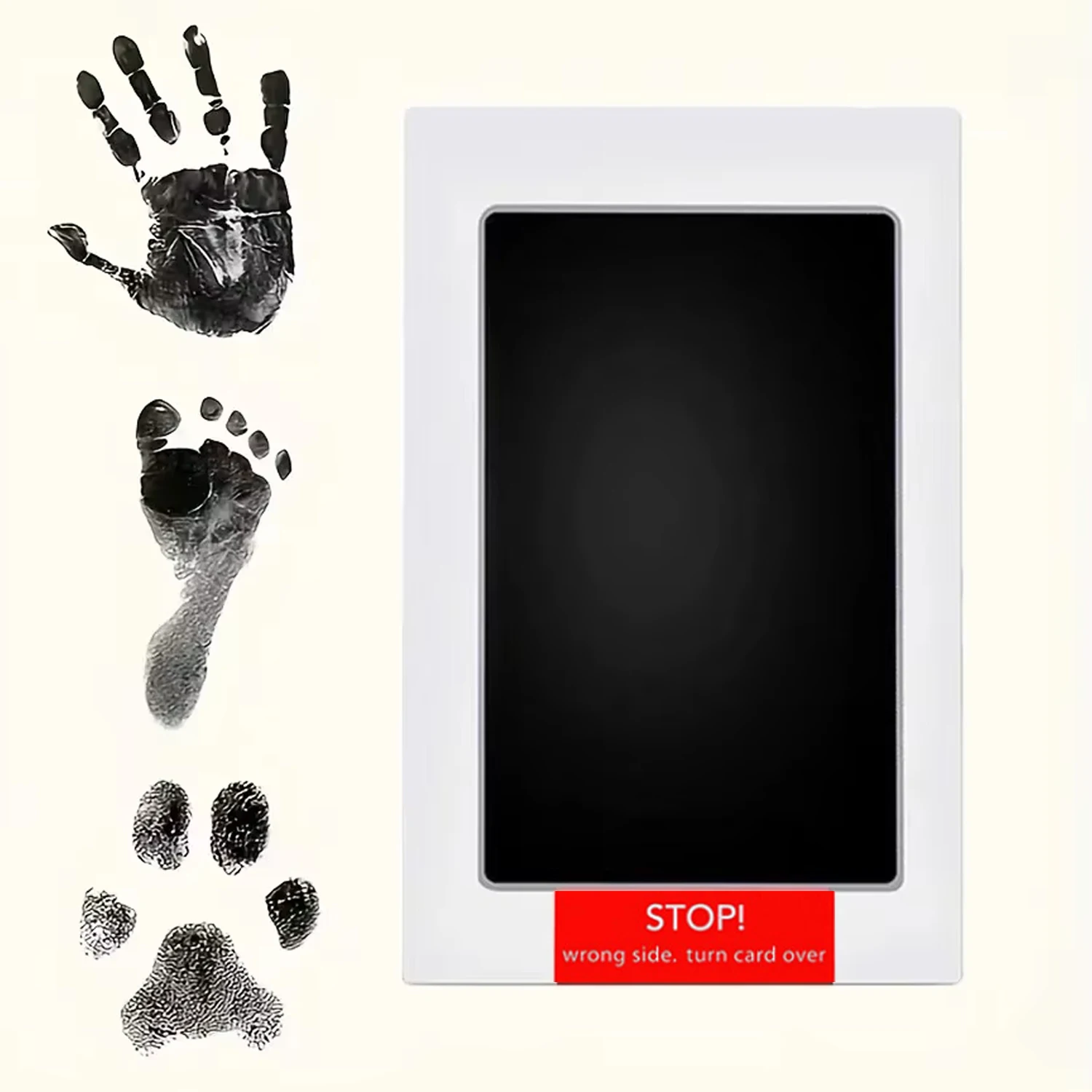 1/2 tampon encreur pour empreintes de pieds et de mains de bébé, sans encre, sans contact avec la peau, non toxique, pour animaux de compagnie, kit de tampons encreurs pour empreintes de pattes de chat et de chien, souvenir, cadeau