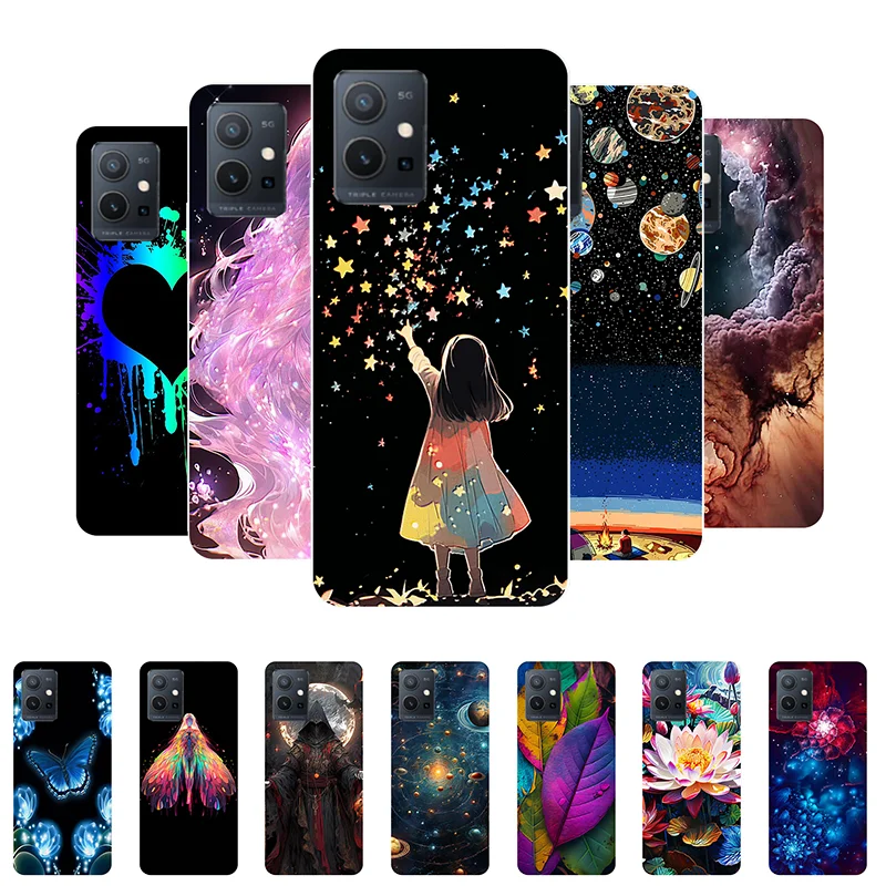 

Case For Vivo Y55 5G Cover VivoY55 5G Case Silicone Soft Fashion Girl Flower Back Cover for Vivo Y 55 5G V2127 Phone Case