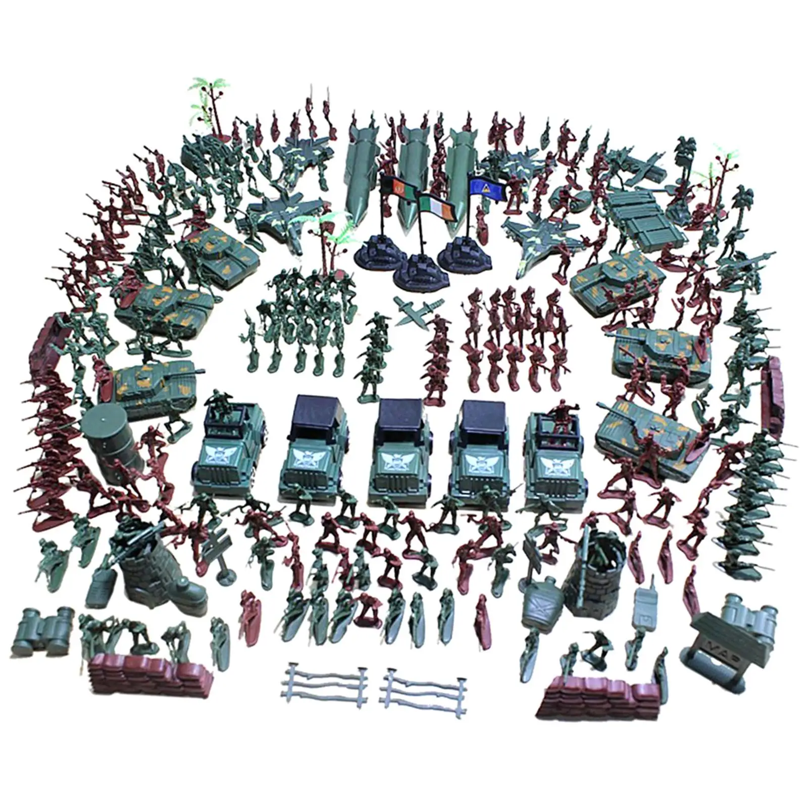 307 Piece Soldier Playset Realistic Army Men Action Figures Collection Plastic War Machine Toy for Sand Table Scene