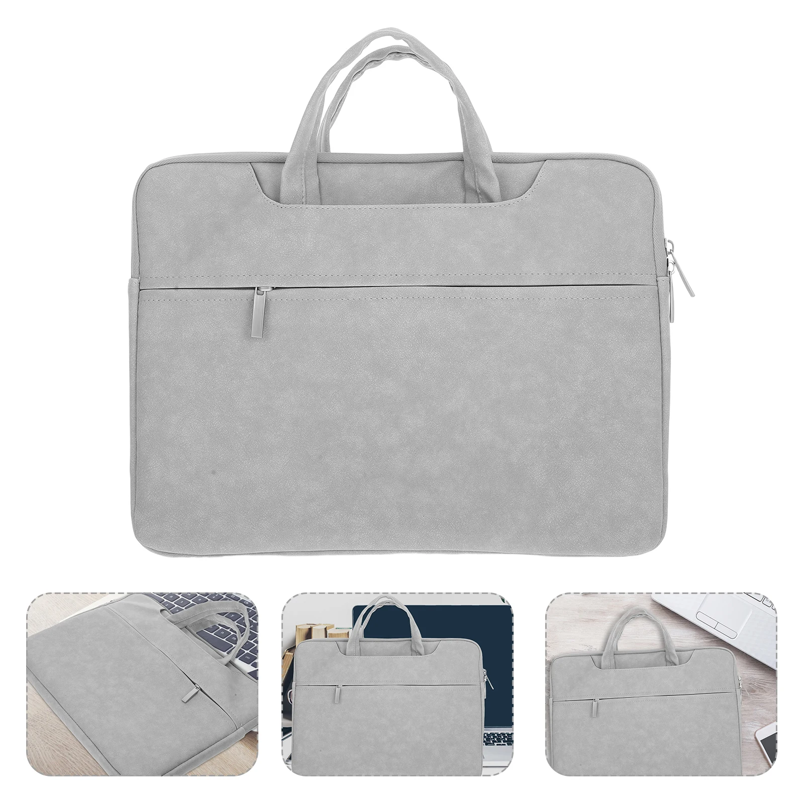

Pu Laptop Sleeve 14 Inch Notebook Case Handle Extra Storage Computer Travel Business Office Multiple Pockets Lightweight