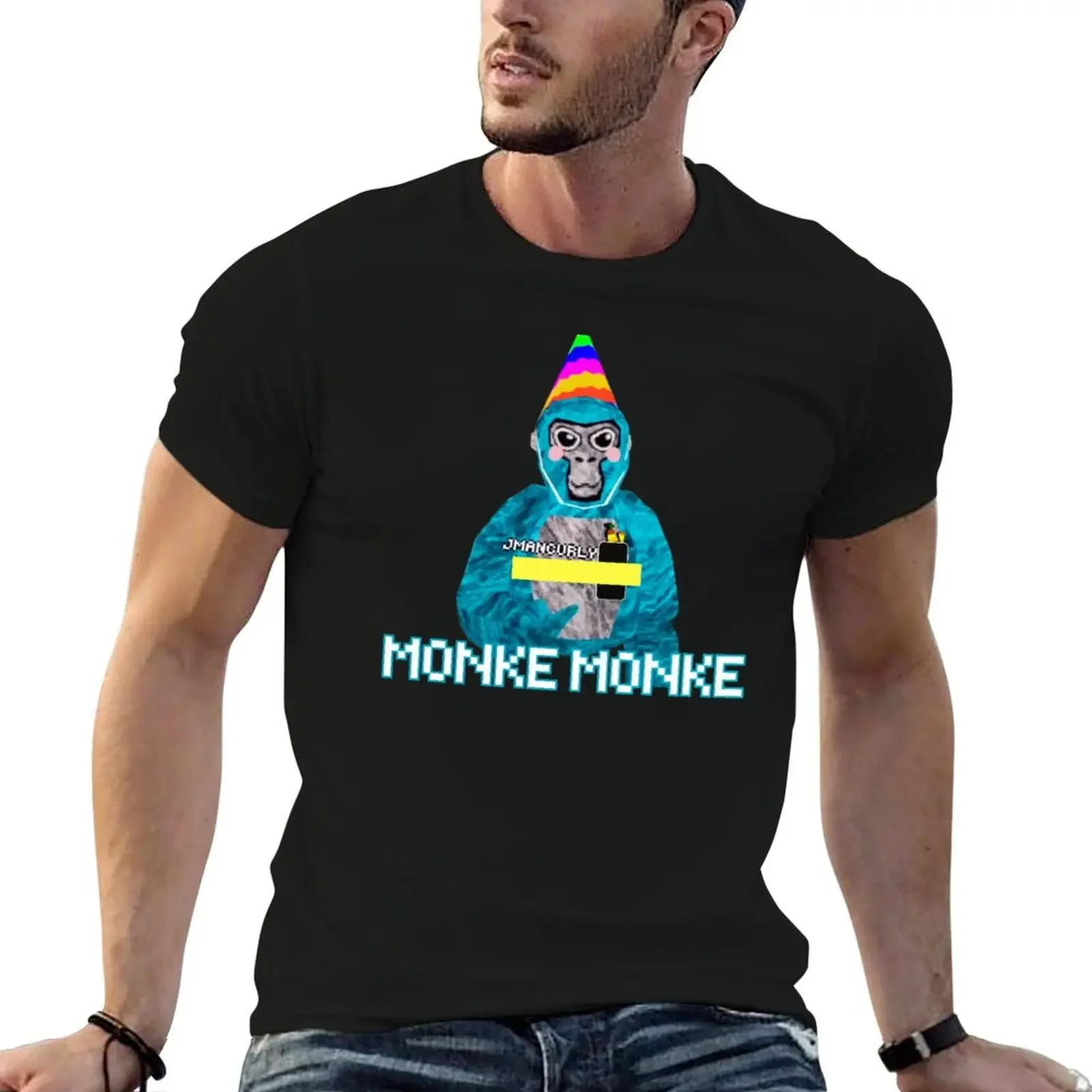 Gorilla Tag JMANCURLY Monke Monke VR Gamer T-Shirt tops cute clothes men workout shirt