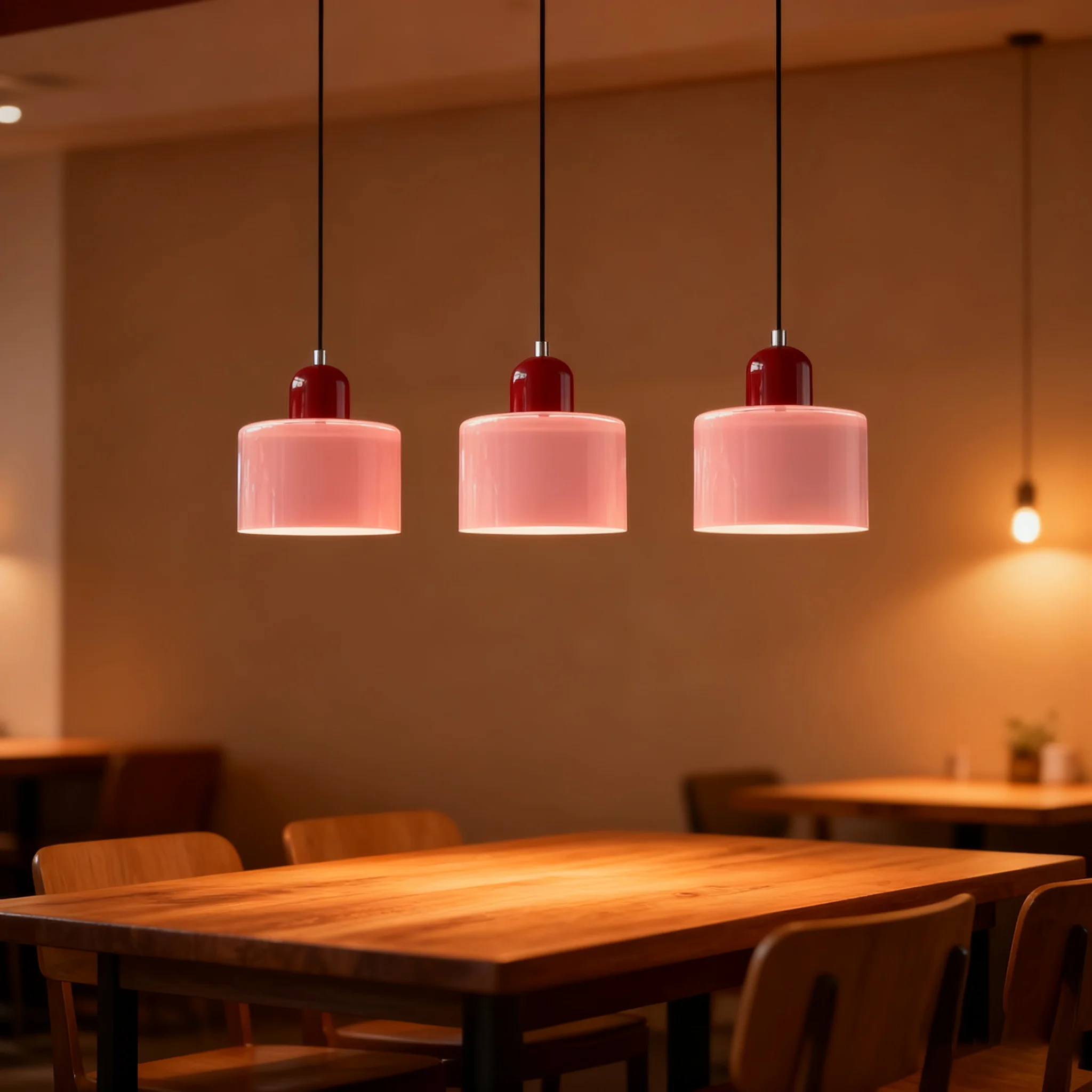 Retro Colored Glass LED Pendant Light Bedroom Bedside Hanging Lamp Dining Room Bar Counter Coffee Shop Bar Lighting Fixture