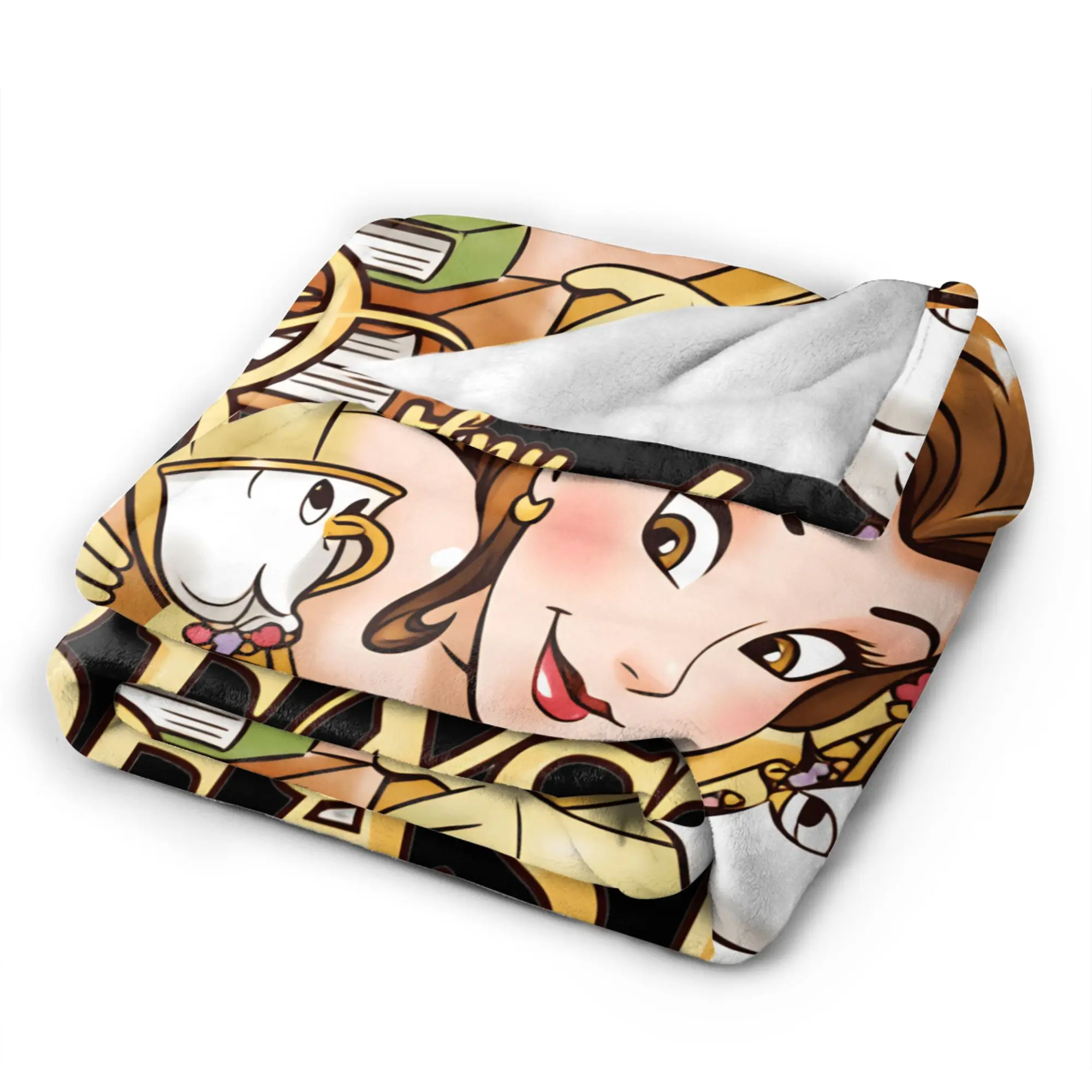 الجمال والوحش بطانية دافئة لينة طباعة أفخم رمي بطانية للطفل في الهواء الطلق الفانيلا المفرش غطاء السرير