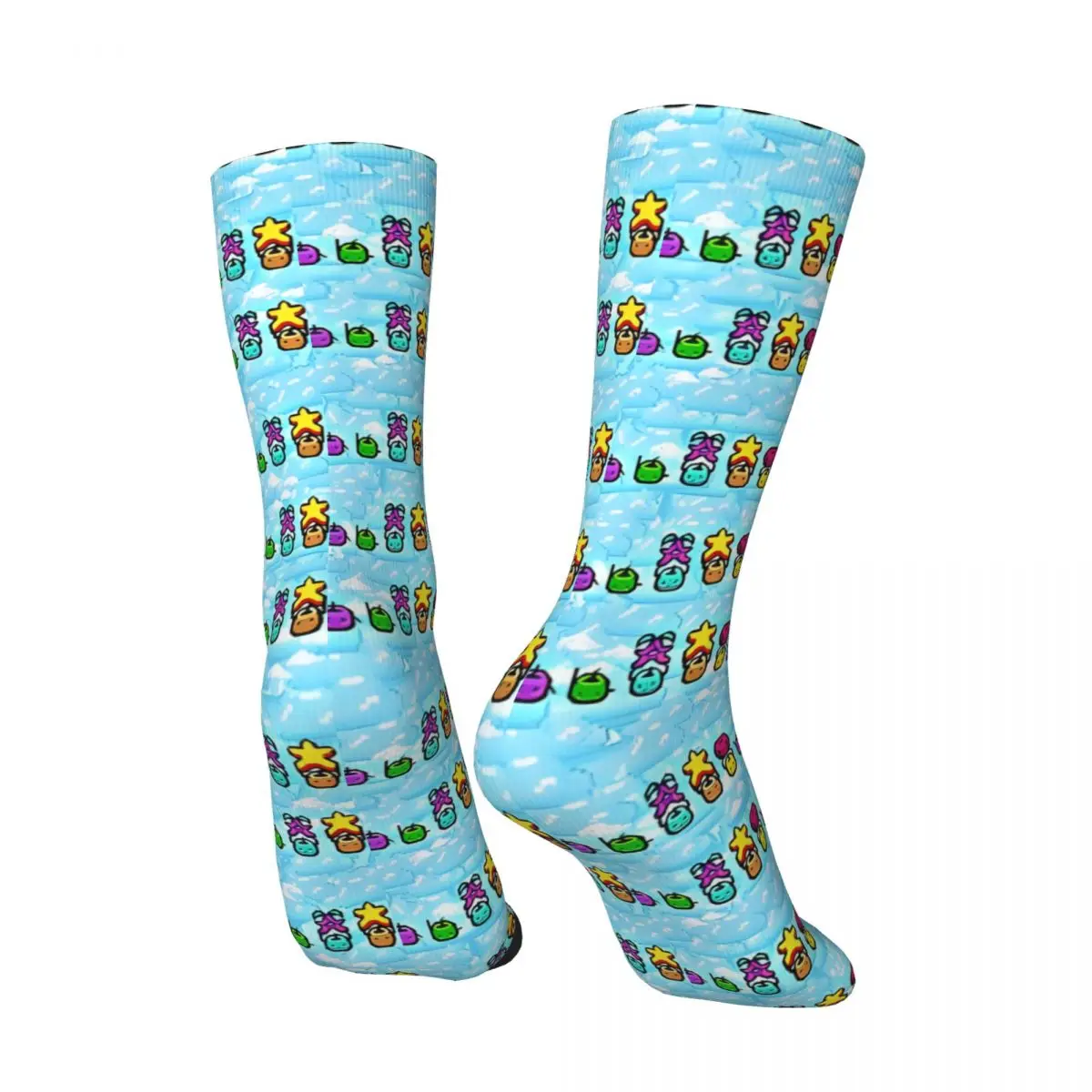 Junimos Pattern Blue Men's Socks Vintage Harajuku Stardew Valley Street Style Novelty Casual Crew Sock