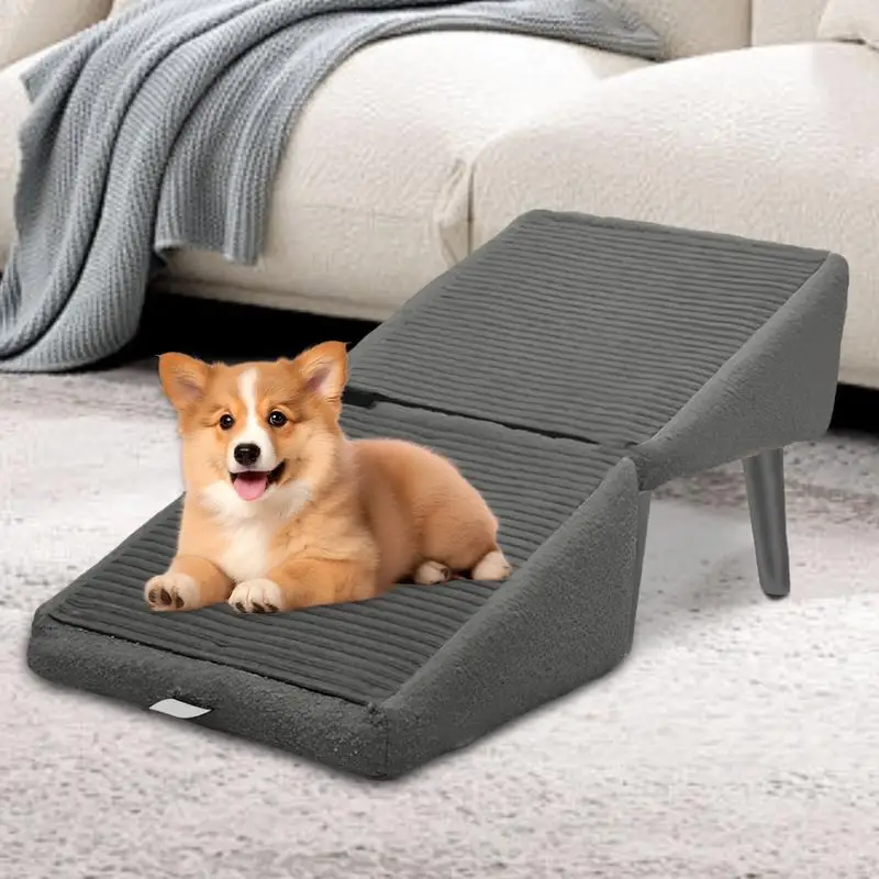 New Foldable Dog Ramp for Bed Dog Vehicle Stairs Anti-Slip Kitten Puppy Ladder Multifunctional Footrest Stool for Small Cats