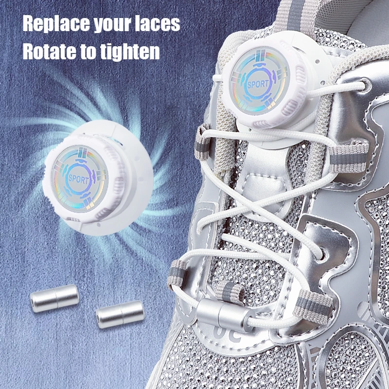 Drehbare Schnallen-Schnürsenkel. Installieren Sie einfache automatische Schnürsenkel ohne Krawatten, Unisex, dickes Seil, Tennis-Turnschuhe, Schnürsenkel, Schuhzubehör