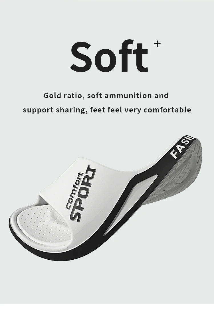 Modische Slide-Sandalen für Herren, Sommer, rutschfest, bequem, flache Sohle, Hausschuhe für drinnen und draußen, trendiger, atmungsaktiver Heimschuh – Detail 4