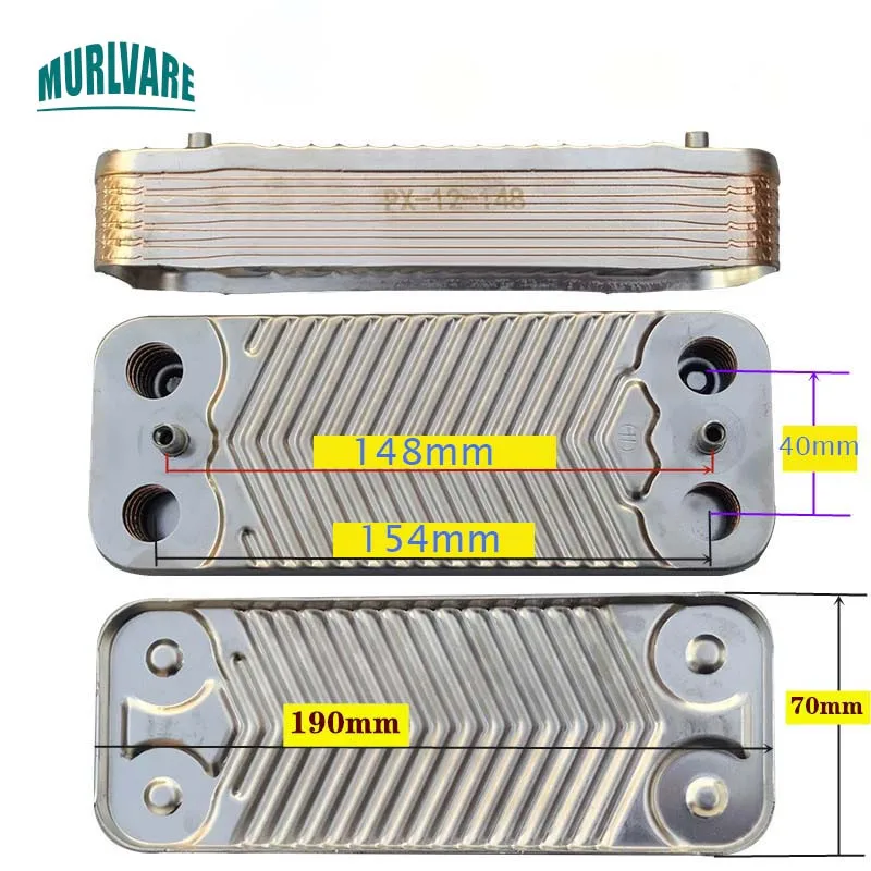 Gas Boilers Parts Heat Exchanger 304 Plate Mini Stainless Steel 10 Plates Heat Exchanger For Vaillant Gas Boilers Replacement