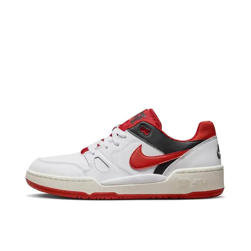 Nike Full Force Low Moda Cómodo Casual Deportes A prueba de golpes Resistente al desgaste Estilo universitario Zapatos de skate Hombre Negro Blanco