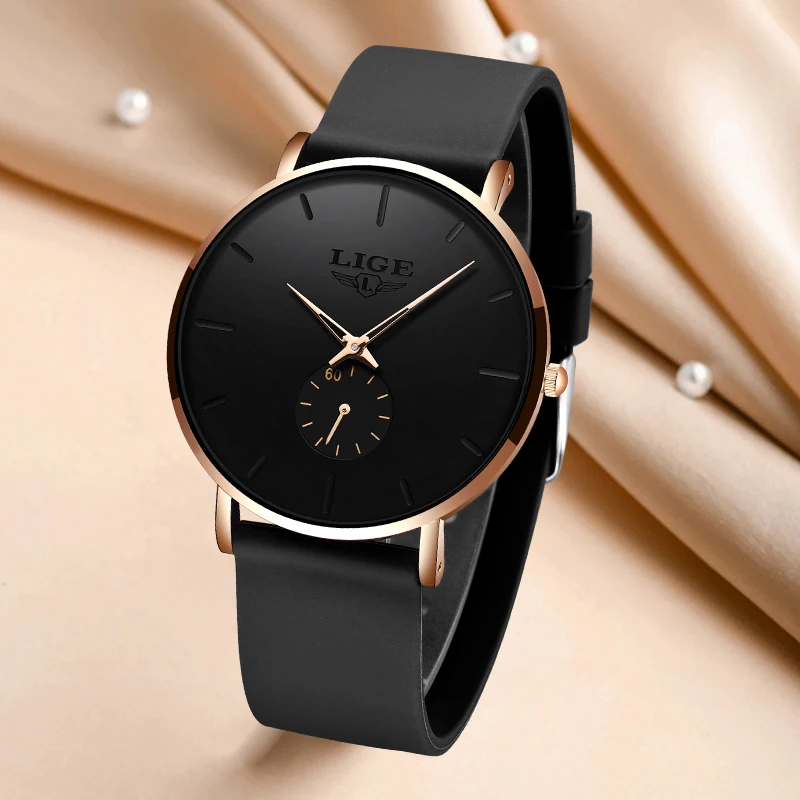 

LIGE Elegant Luxury Woman Watch Simple Dial Fashion Classic Ladies Casual Clock Quartz Watches for Women Waterproof Female Gifts
