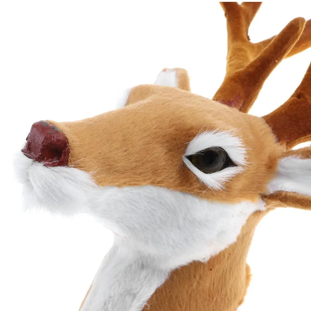 Stuffed Deer Head Model Toy, Animal Wall Hanging Decor, Home Ornament Gift