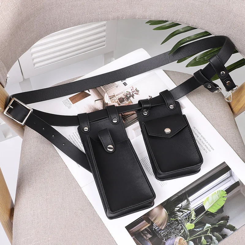 Zwei Stück Lokomotive Paket Neue Telefon Taschen Weibliche Umhängetasche Modische PU Gürtel Taille Tasche Trendy Umhängetasche – Detail 12