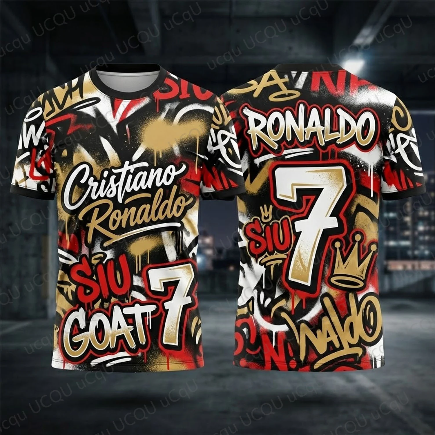 2026 CHATGPT Street Graffiti Soccer Jersey for Kids and Adults, Special Ronaldo, Summer Tee, Intelligent Design Edition, New Ki