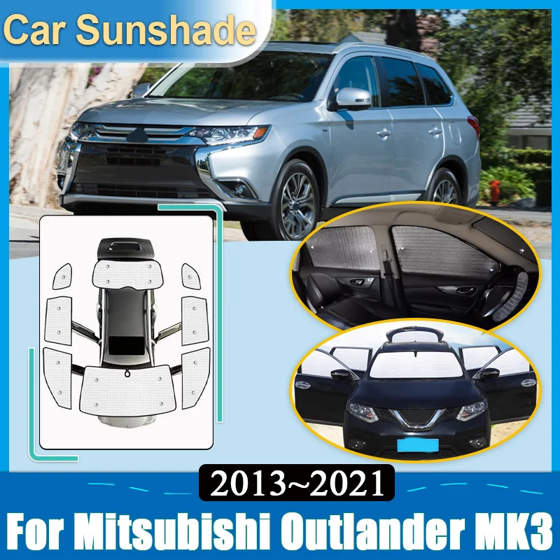

For Mitsubishi Outlander 2017 MK3 2013~2021 Sun Visor UV Protection Reflector Windshield Cover Sunscreen Curtain Car Accessories