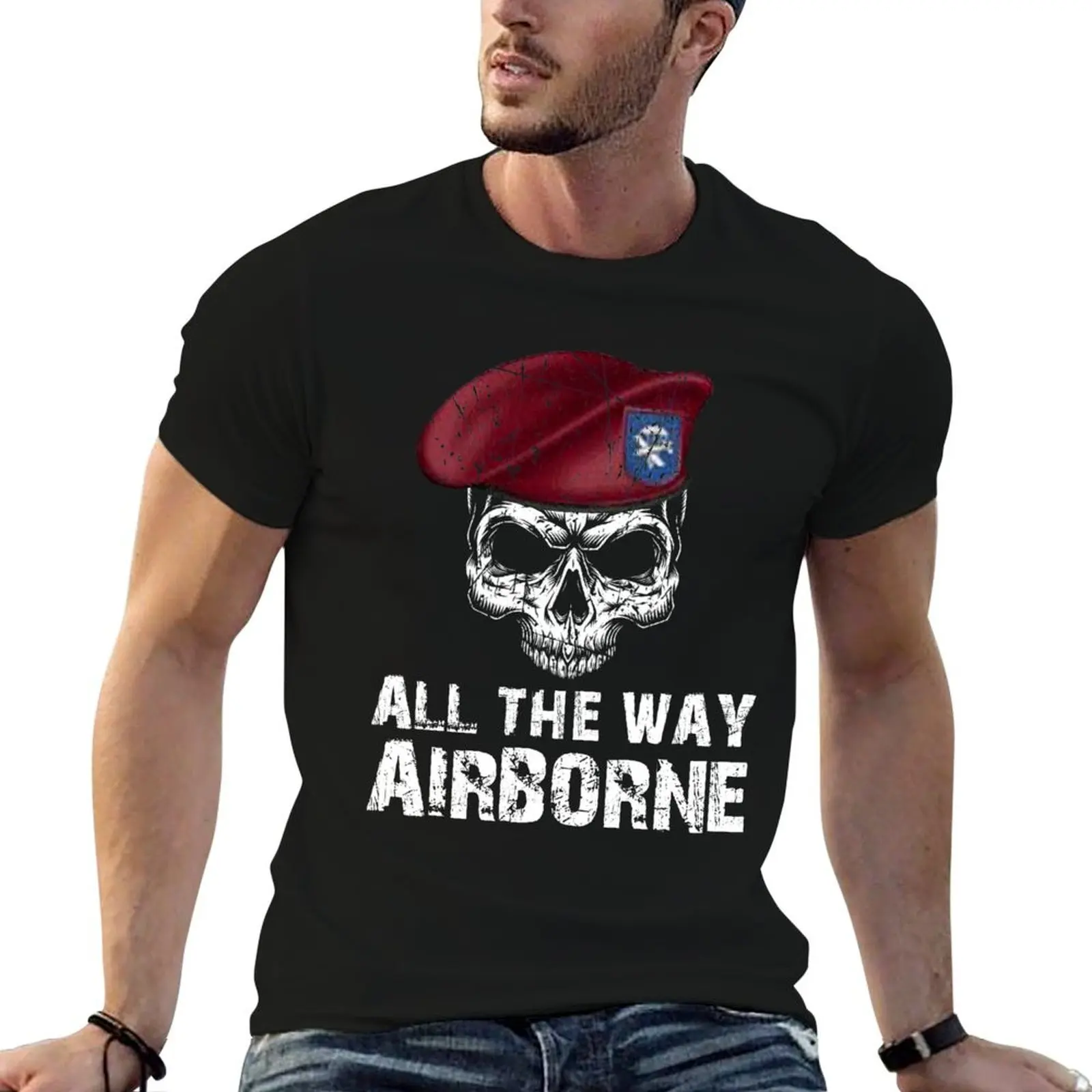 

82nd Airborne Division All The Way Veteran Vintage T-Shirt essential t shirt man t shirts cotton T-Shirt
