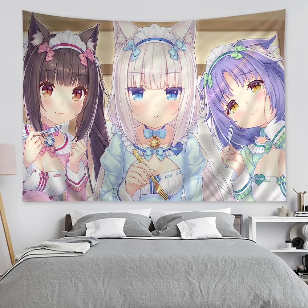 N-Nekopara C-Chocola Hanging Bohemian Tapestry Indian Buddha Wall Decoration Witchcraft Hippie Cheap Hippie Wall Hanging