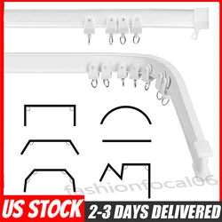 5M Flexible STRAIGHT Standard Bay Wall Mounted Window Curtain Track GLIDER Rail
