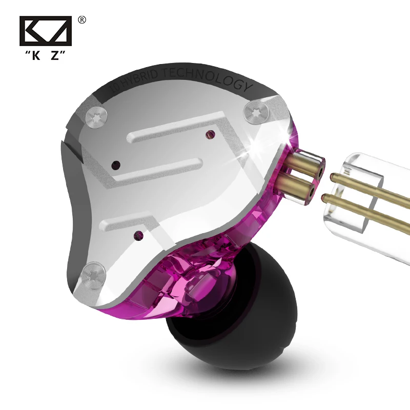 Imagem -03 - Tonlish-kz Hifi Metal Hybrid In-ear Headconjunto Cancelamento de Ruído Sport Earbuds Zsn Pro x As12 t3 Plus Es4 Edx Pro 1dd 4ba