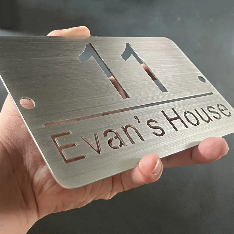 

20cm/30cm Stainless Steel Door Plates Hollow House Numbers Custom Signs Outdoor Floating Street Road Garden Metal Address Boards