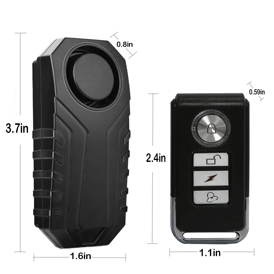 Anchtek Anti-theft Bike Alarm Remote Control 110dB Vibration Sound Waterproof Motorcycle Scooter Electric Bicycle Security Alarm