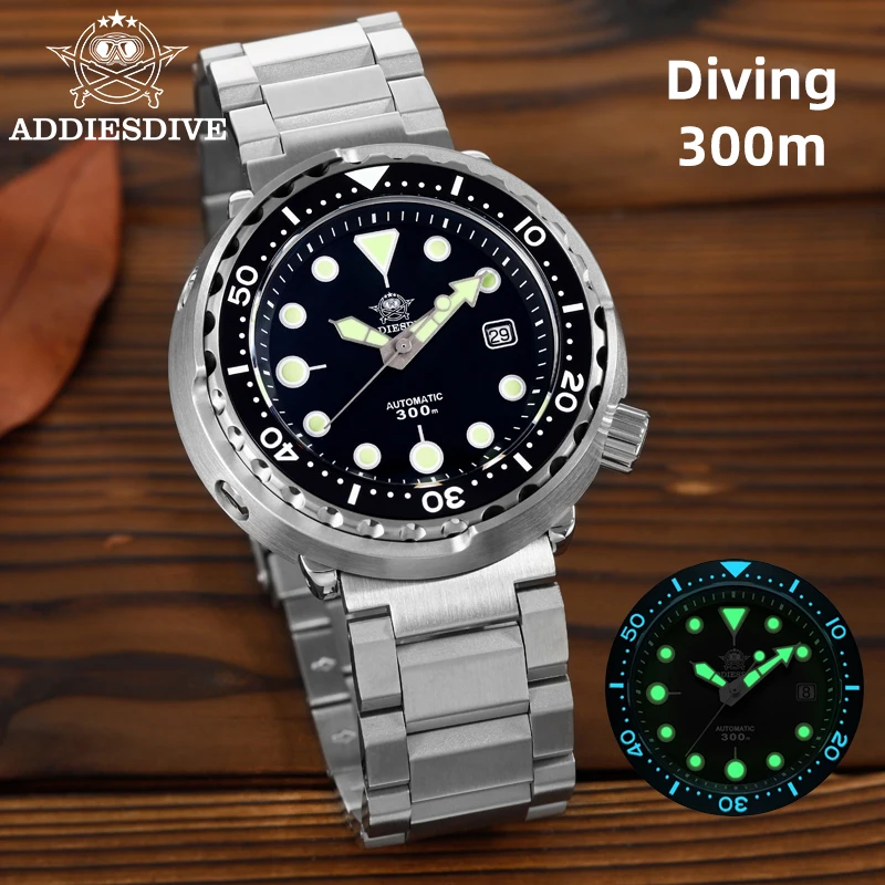 

ADDIESDIVE Sapphire Automatic Watch Luminous Steel Ceramic Bezel Waterproof 30Bar Diving Mechanical Wristwatch Leisure Men Watch