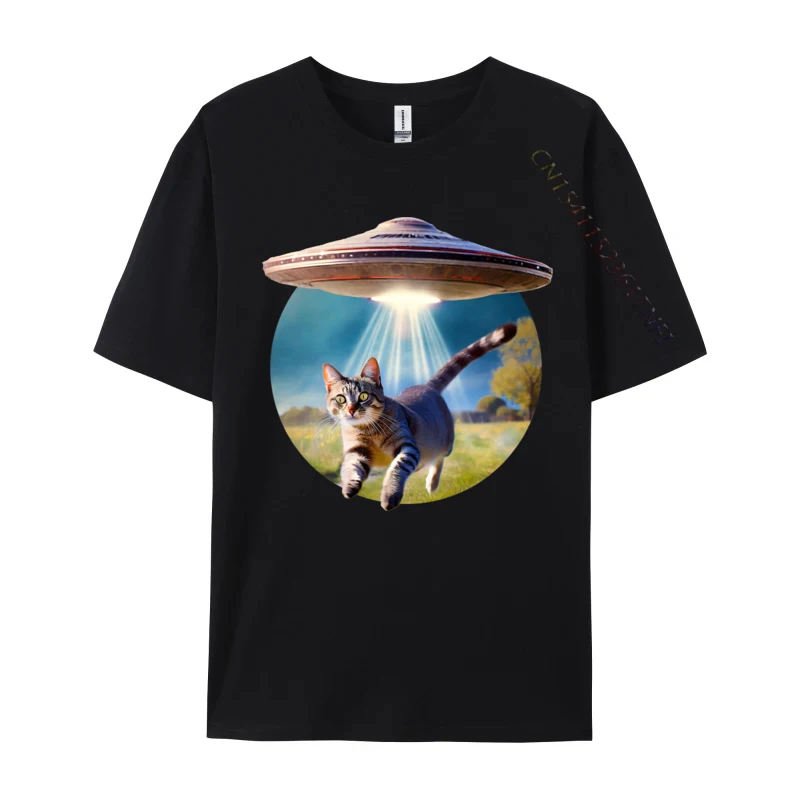 

Surprised Cat Alien Ufo T-shirt Fitness Tight Outdoor Tops Shirts Autumn Men Cotton T Shirt Gift Tee Shirts 2024 New