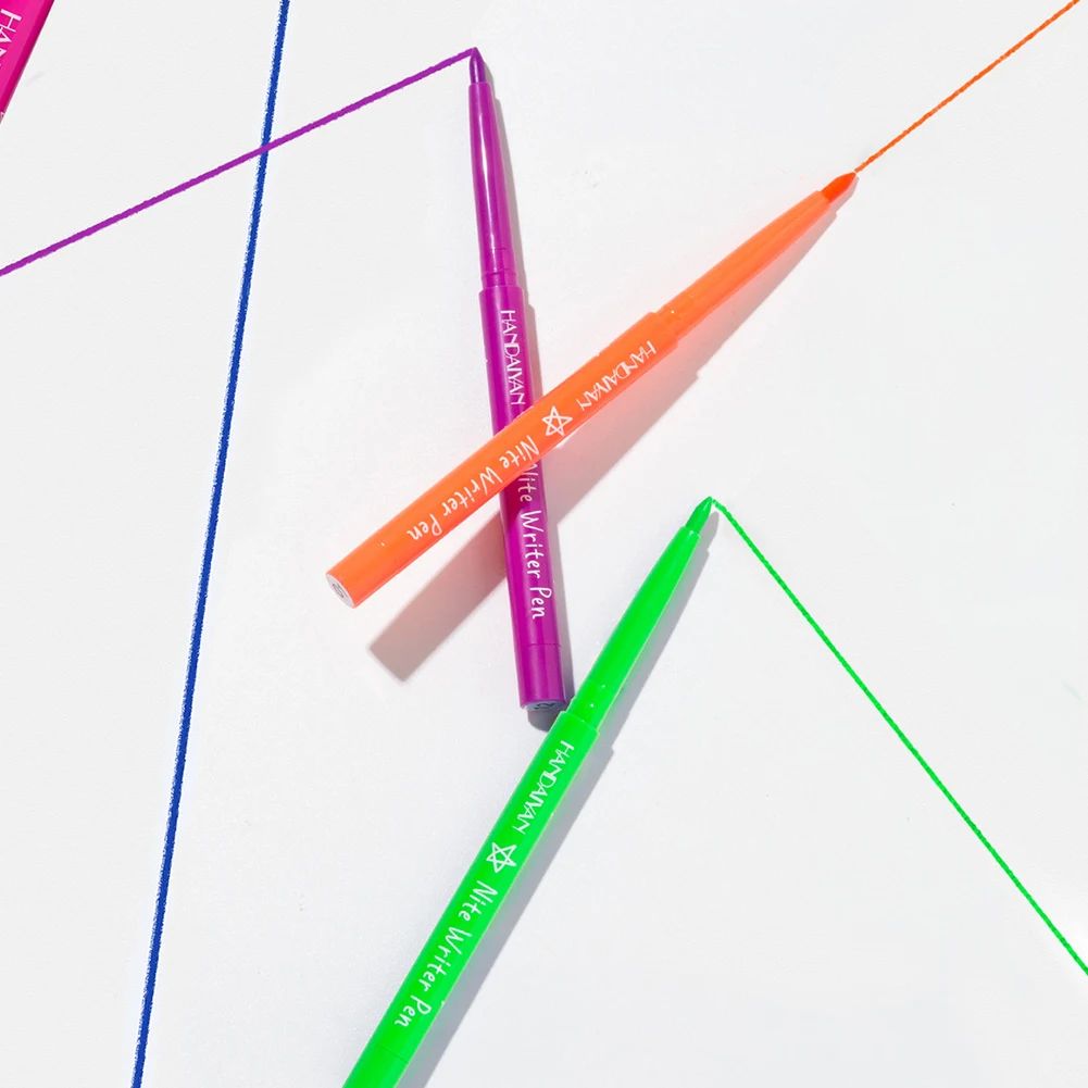 12 Farben fluoreszierender Eyeliner-Stift, wasserdichter Neon-Make-up-Stift, schnell trocknend, bunt, fluoreszierender Eyeliner für Party, Bühne, Make-up-Kunst