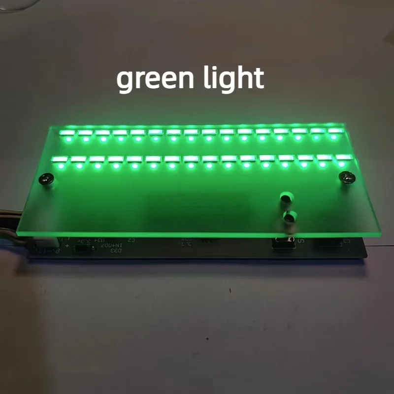 أضواء مستوى إيقاع مؤشر الطيف الموسيقى ، LED مربع مزدوج ، ودعم الصوت قناة مزدوجة ، لوحات DIY بها بنفسك