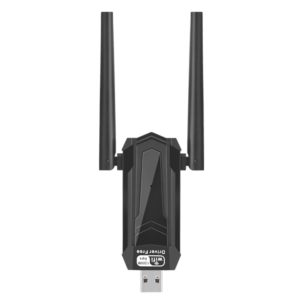 

AC1300Mbps USB NetworkCard High Gain Antenna Dual Band 2.4/5Ghz Wlan Transmitter Receiver for Desktop Windows XP/Vista / 7-11