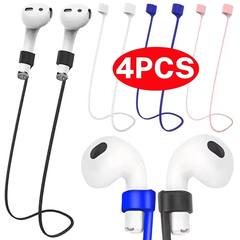 55/70CM ソフトシリコン紛失防止ロープ Bluetoothイヤホン ネックストラップ AirPods Pro、Samsung Galaxy Buds対応 落下防止ランヤード