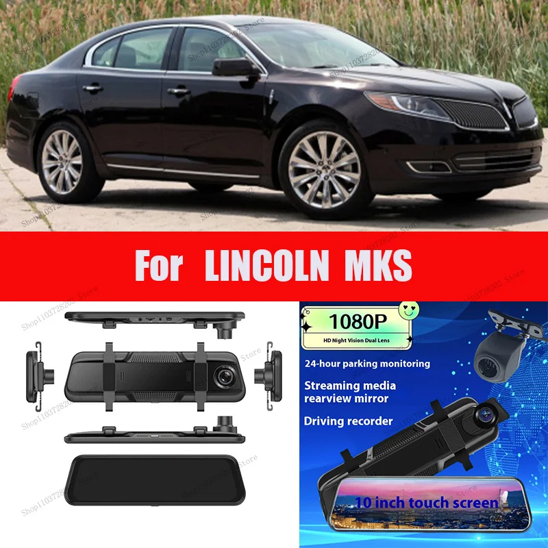 

For LINCOLN MKS 4K WIFI GPS Car Dvr Mirror Dash CamDual Lens Dashcam Drive Recorder Stream RearView Mirror IPS Screen Camera