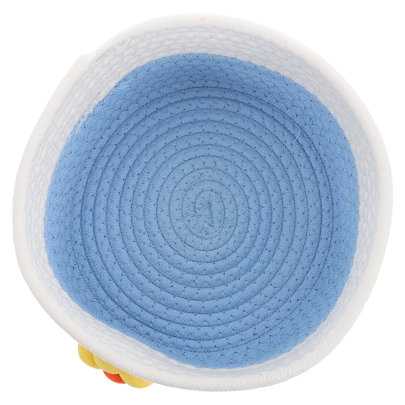 

Handwoven Cotton Rope Small Woven Basket Desktop Organizer for Makeup Keys Sundries Home Office Elegant Baskets