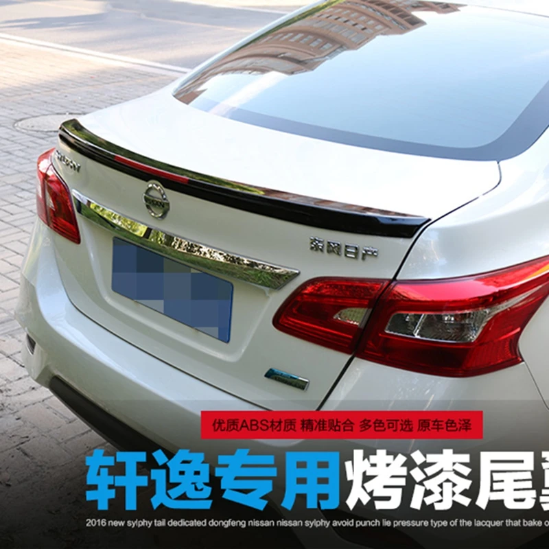 For Nissan Sentra 2012 2013 2014 2015 ABS Plastic Unpainted Primer Color Rear Trunk Boot Lip Wing Spoiler Car Styling